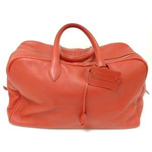 Authentic! Hermes 50cm Victoria Red Clemence Travel Tote Ghw Handbag, Year 1998